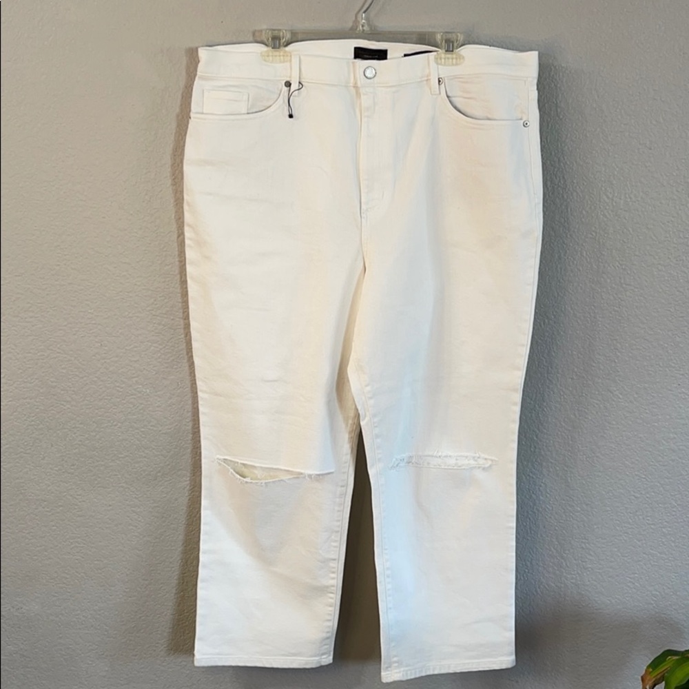 BANANA REPUBLIC distressed white jeans size 35